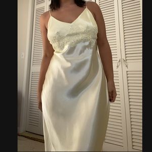 long yellow slip dress